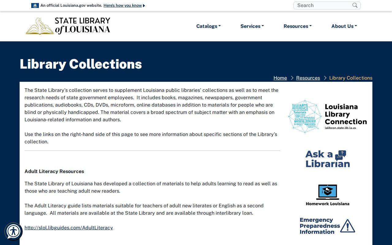 Louisiana State Library collections page for city directories and historical records