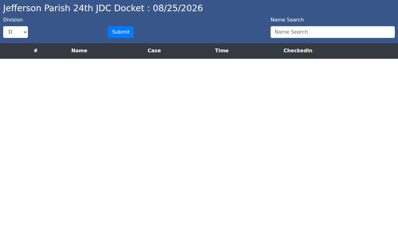 Jefferson Parish Clerk public court docket name search
